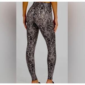 Spanx Snakeskin High-Waisted Leggings- Size Medium- Snake Shine Faux Leather